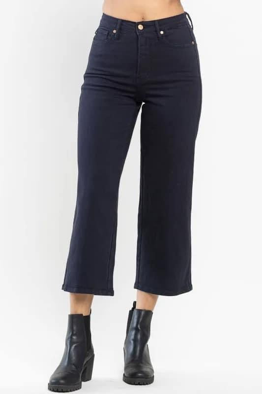 Navy tummy control crop Judy blue