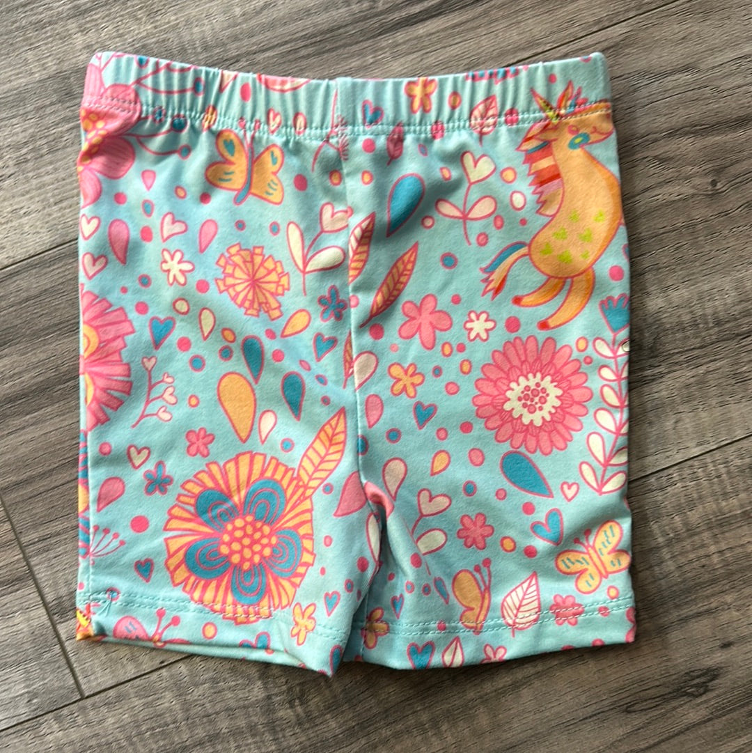 Boho floral unicorn biker shorts
