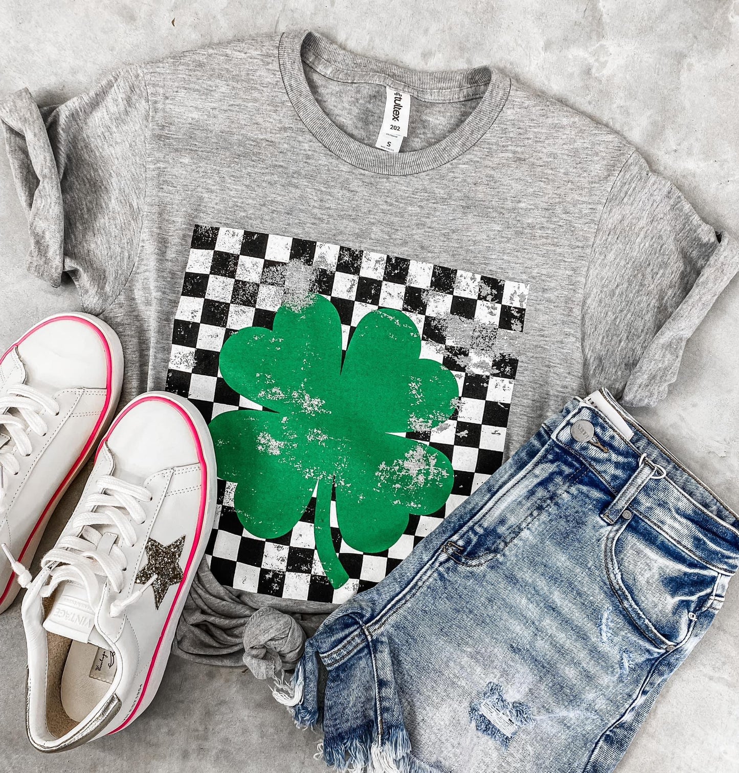 Plaid Shamrock Tee
