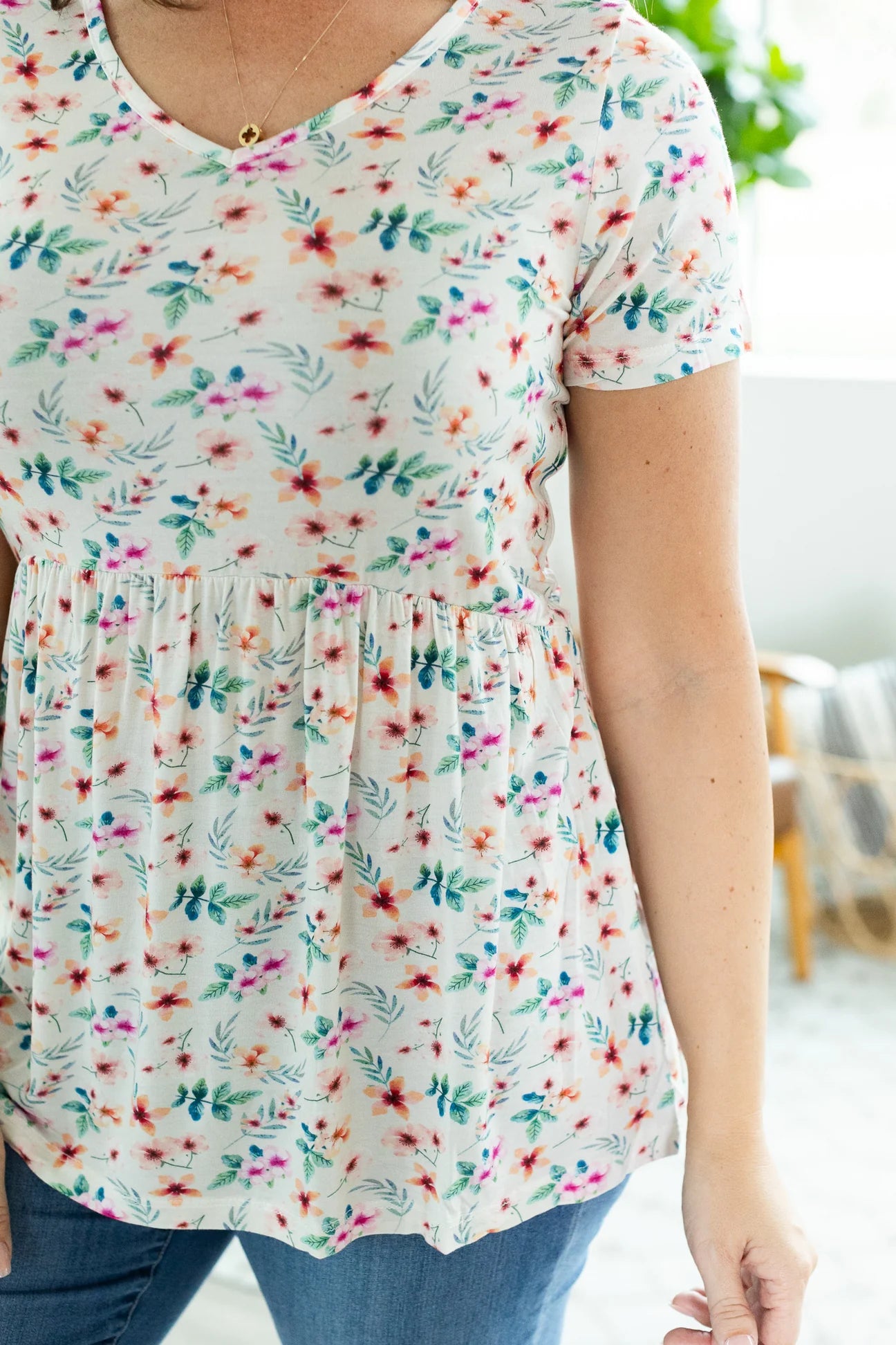 Take me away floral babydoll top