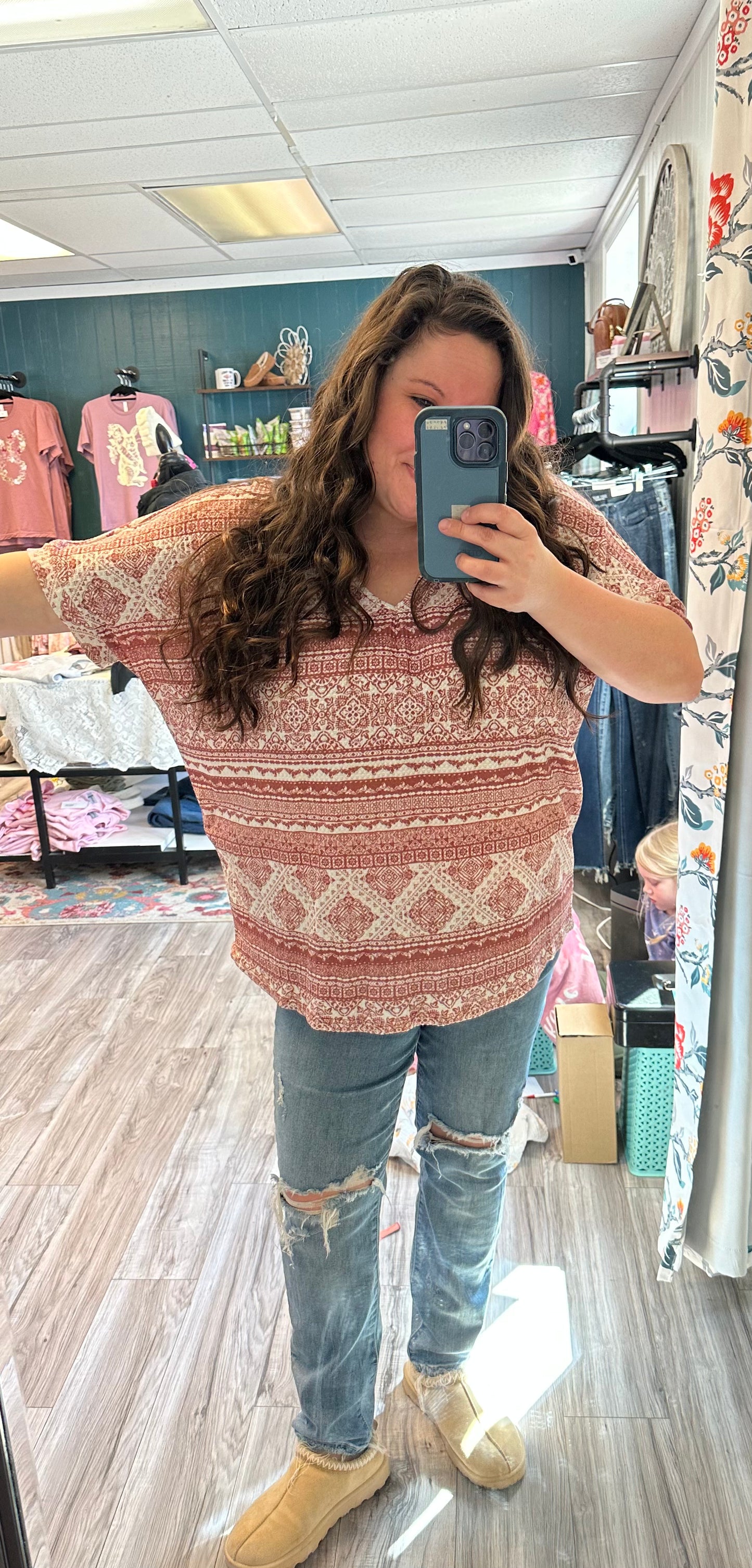 Mauve Aztec top