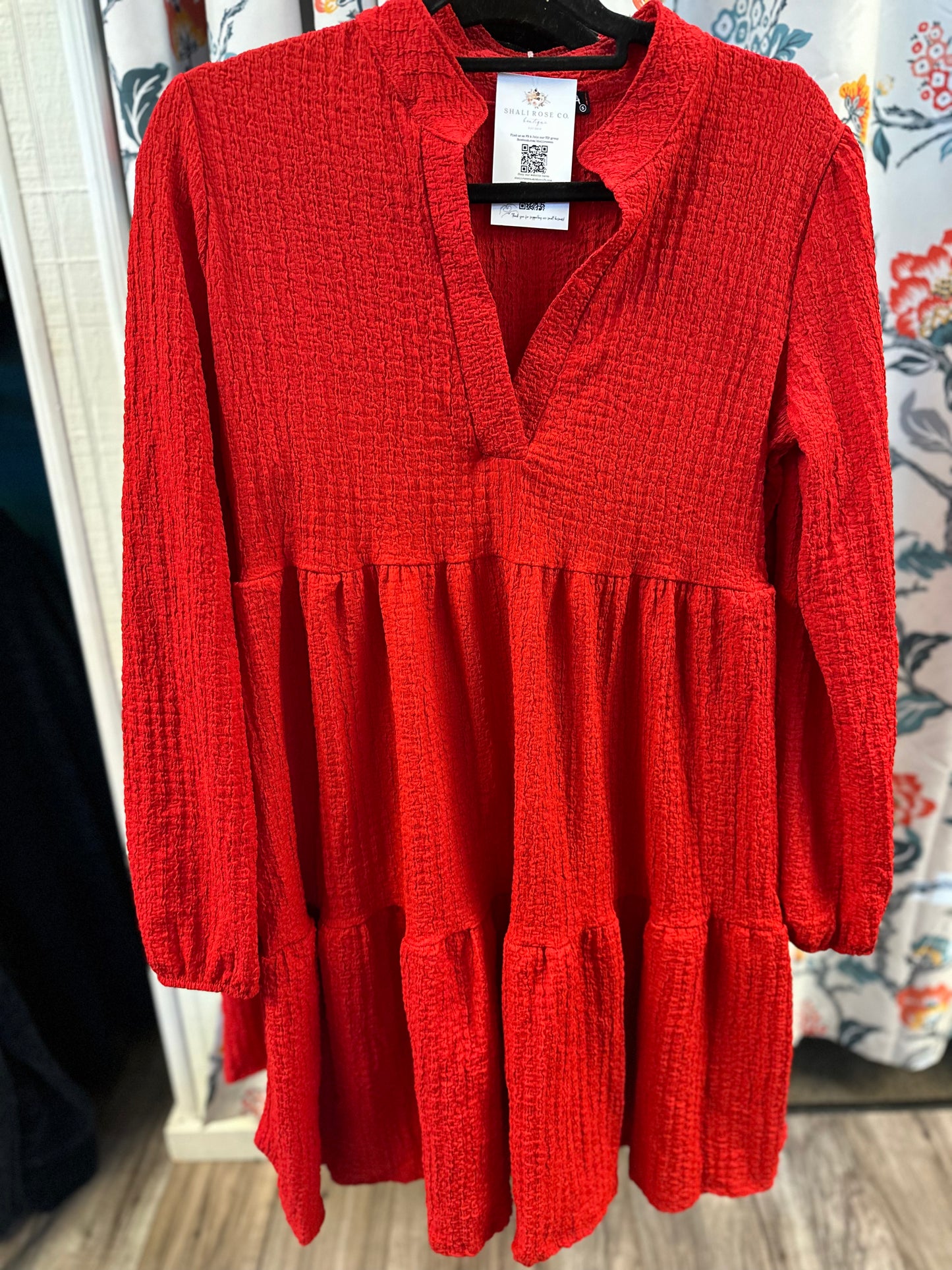 Winter berry red dress