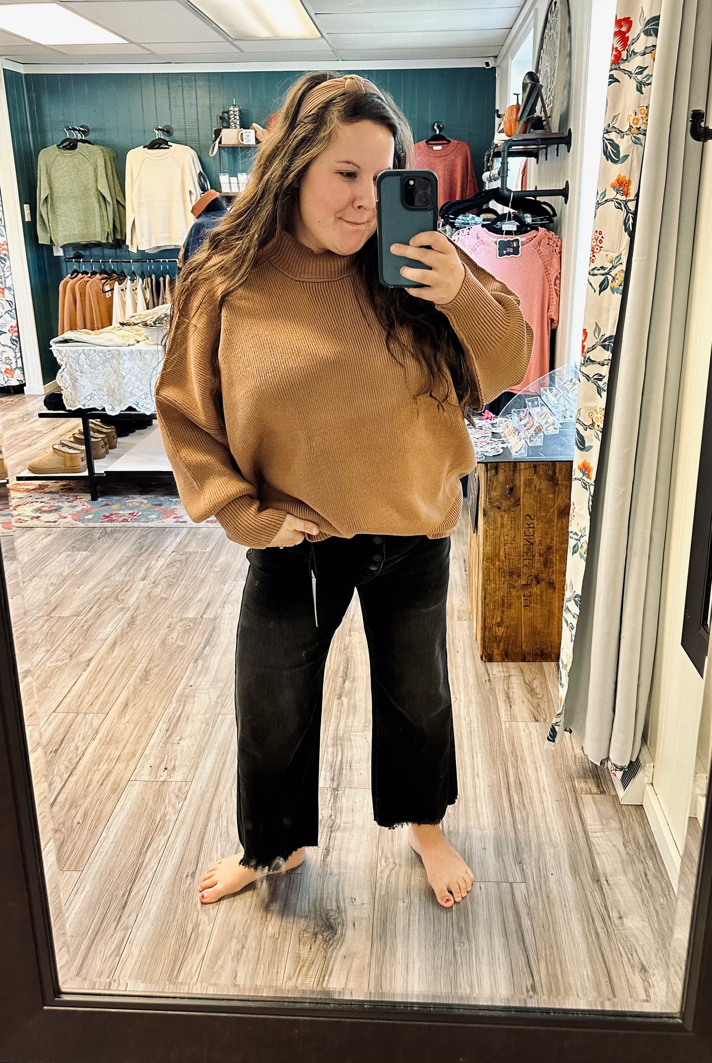 Burn out buttonfly wide leg crop Judy blue