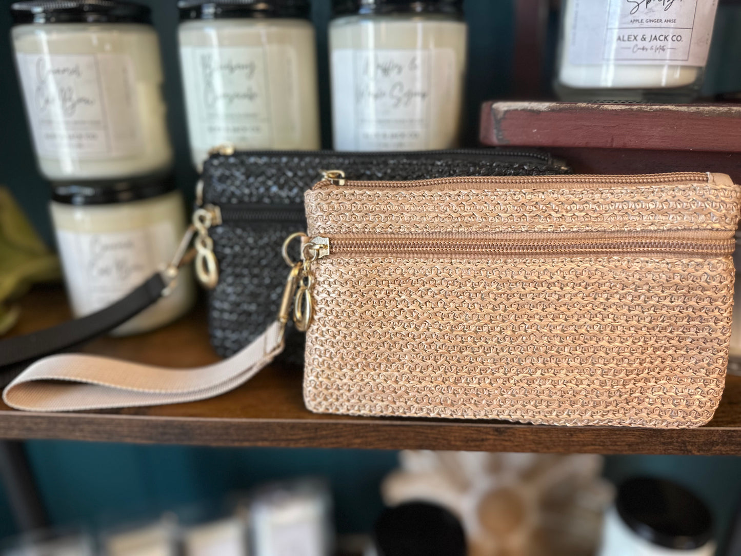 Boho woven wristlet