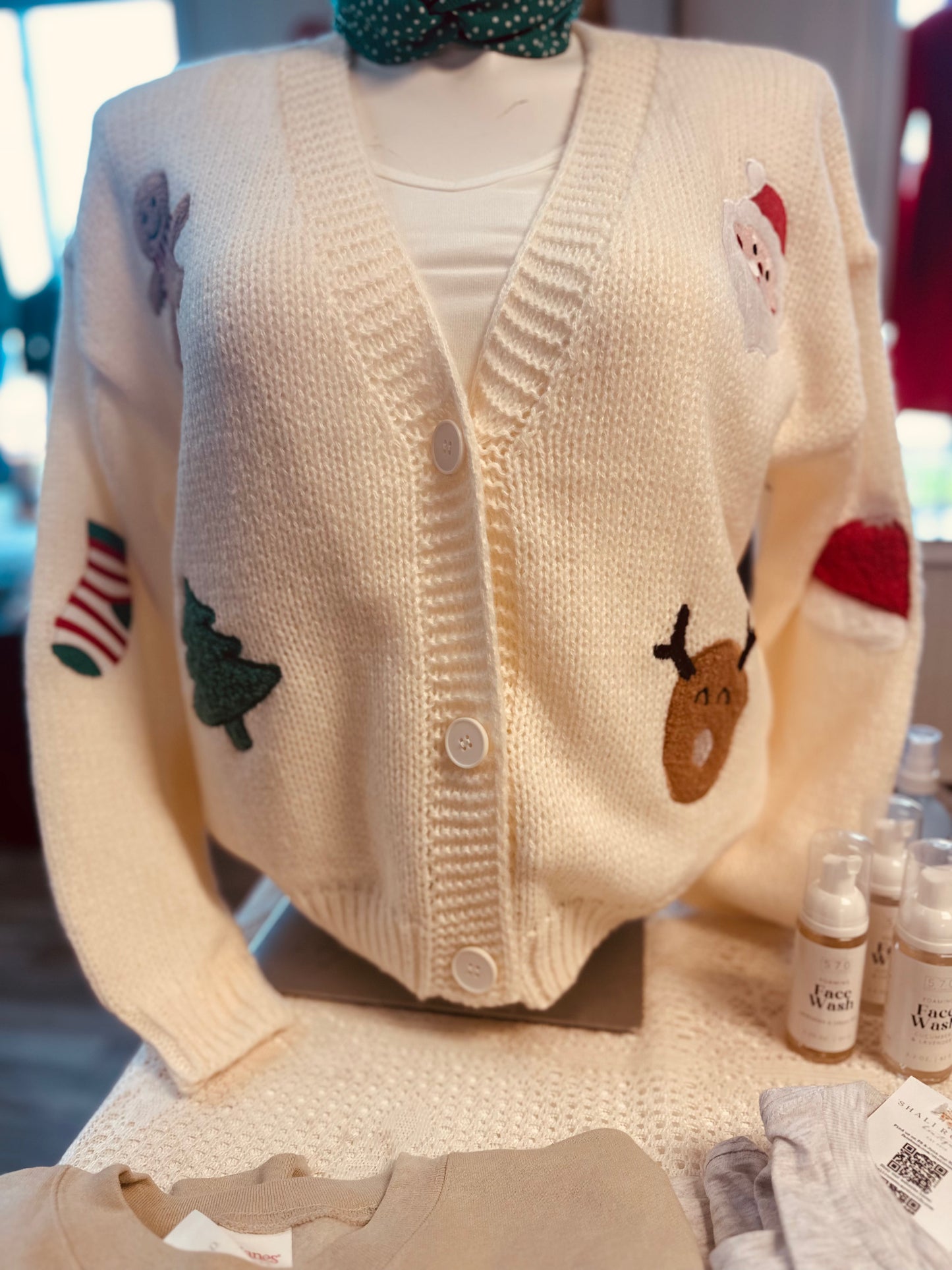 Christmas character knit cardigan