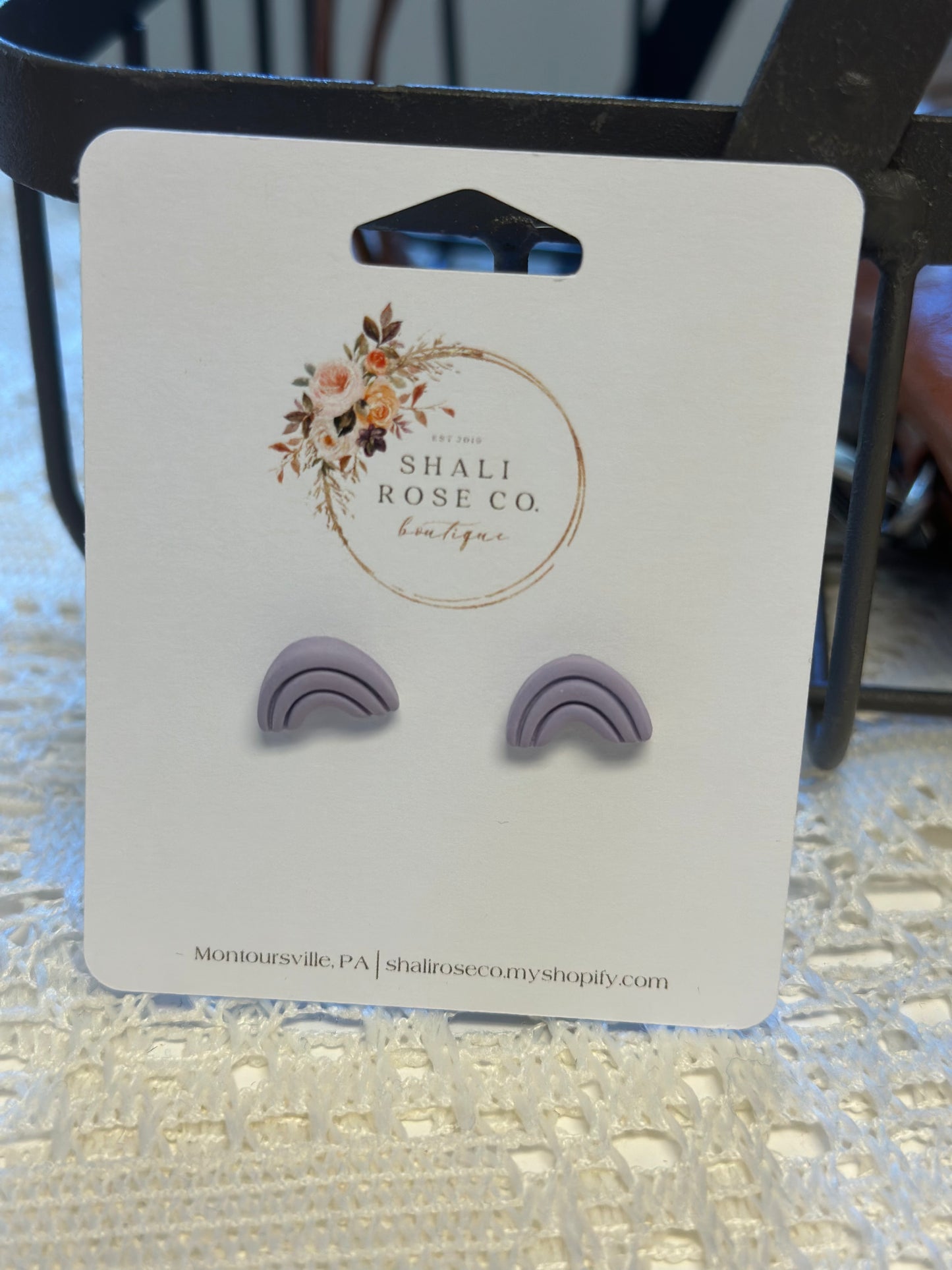 Purple rainbow kids studs