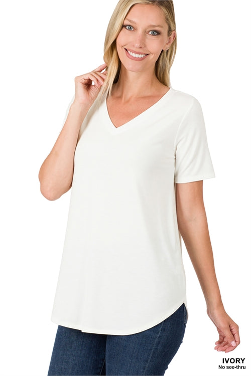 Buttery soft solid vnecks
