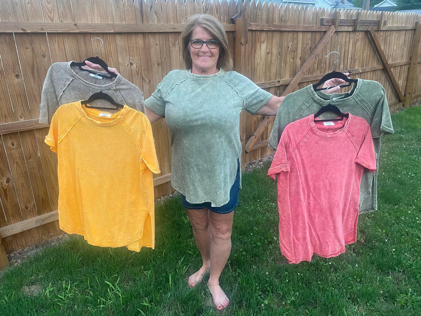 French terry mineral washed tee