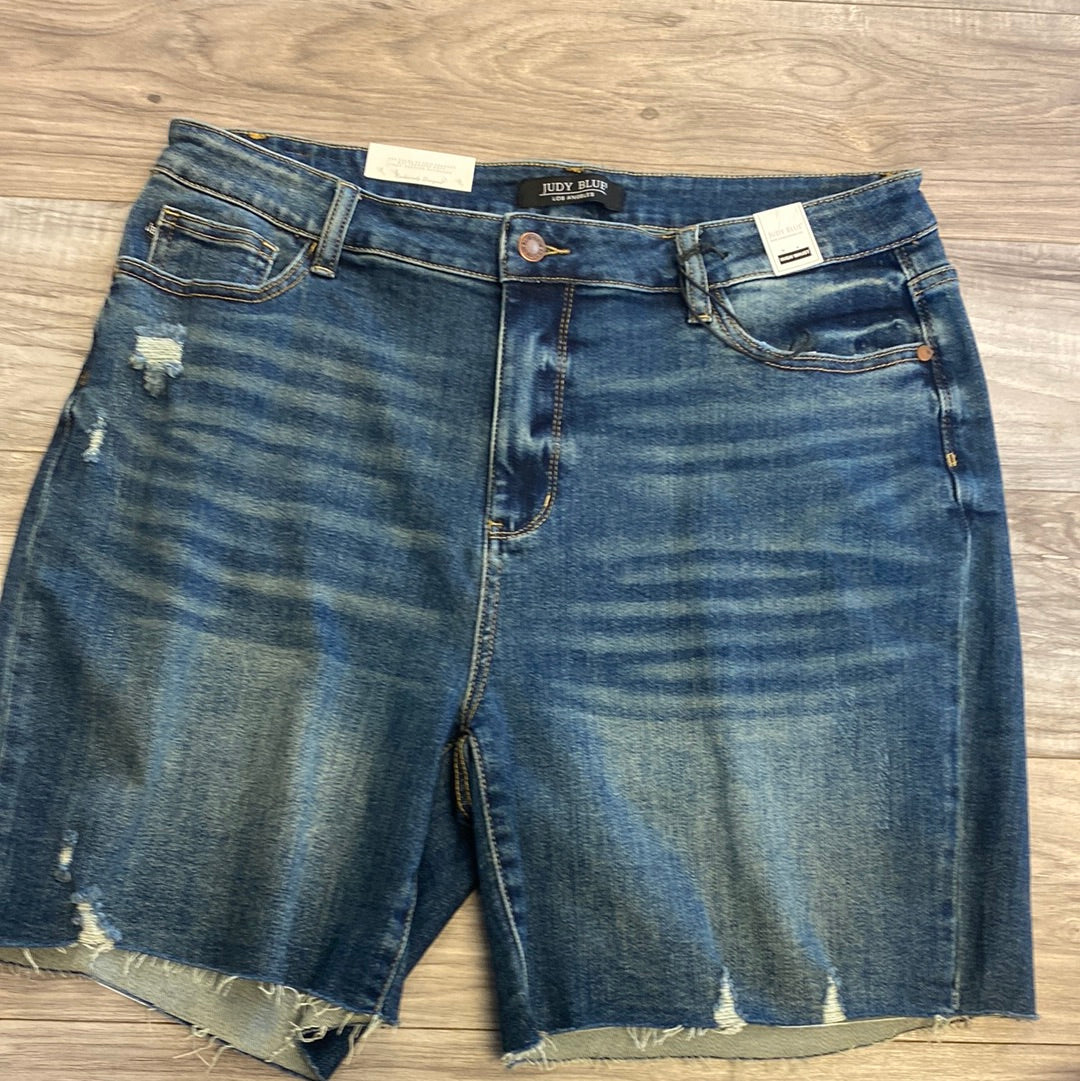 Judy Blue Ella Raw Hem Denim Shorts