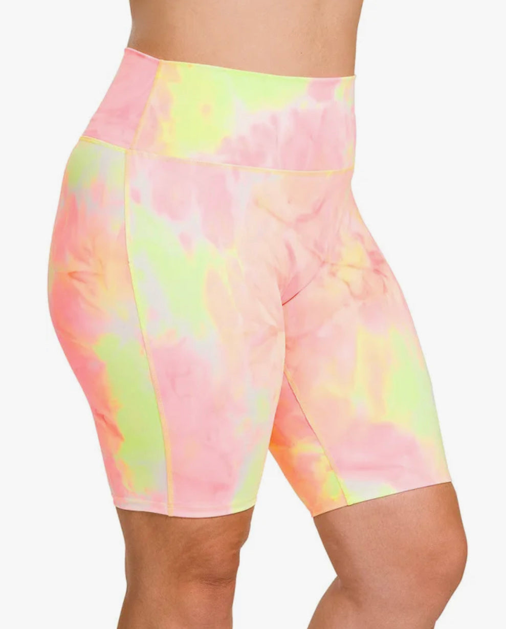Tie dye biker shorts