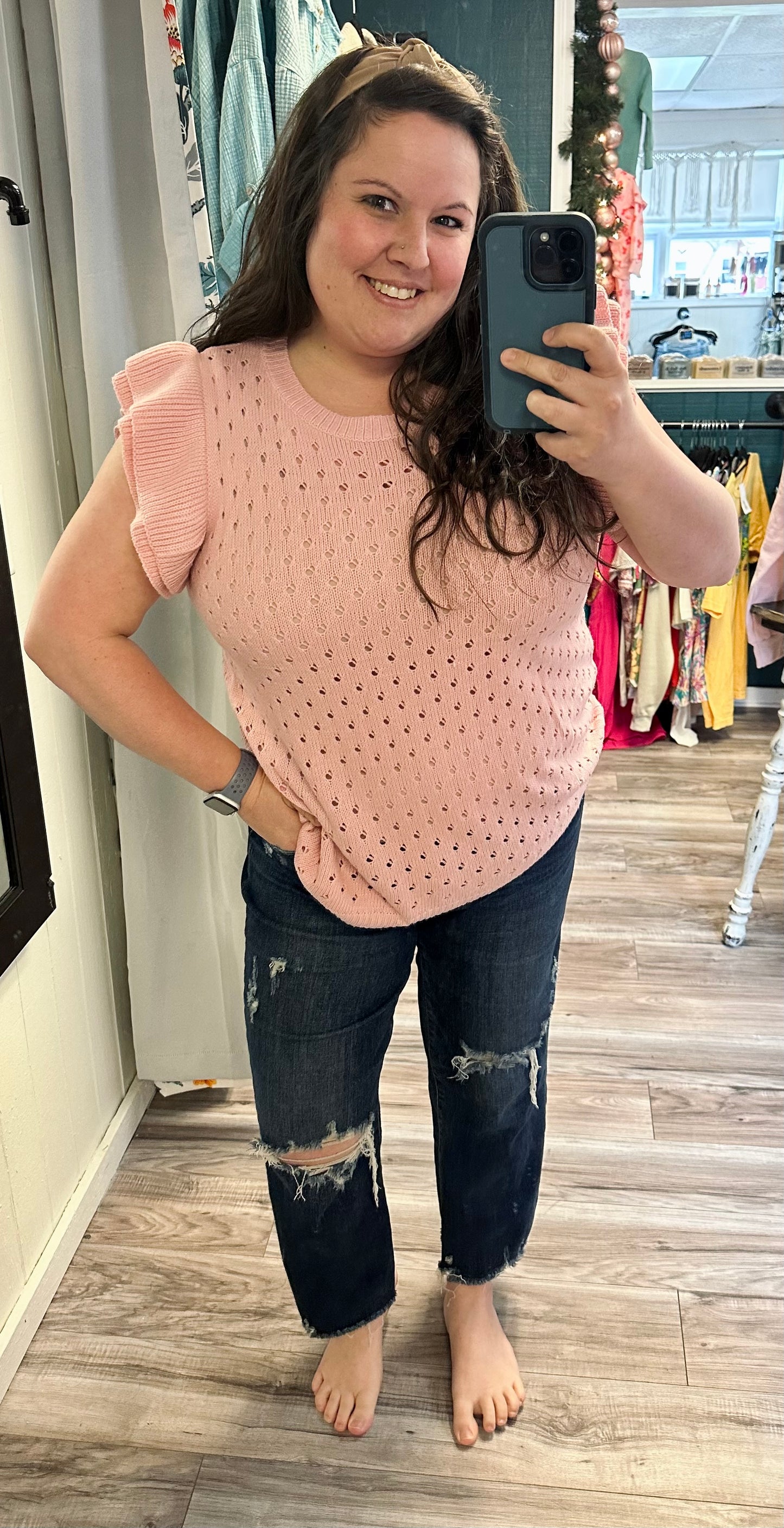 Casey ruffle sleeve sweater