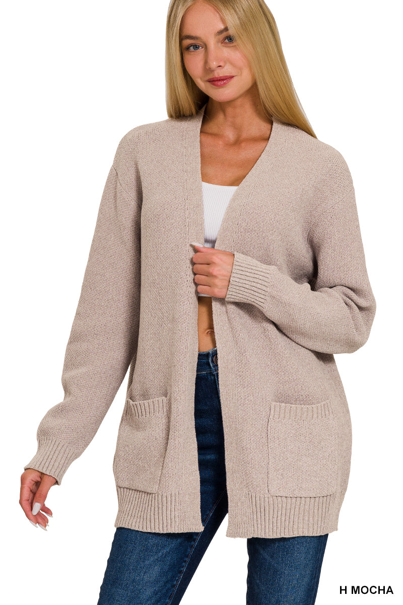 Luxe brushed melange cardigan