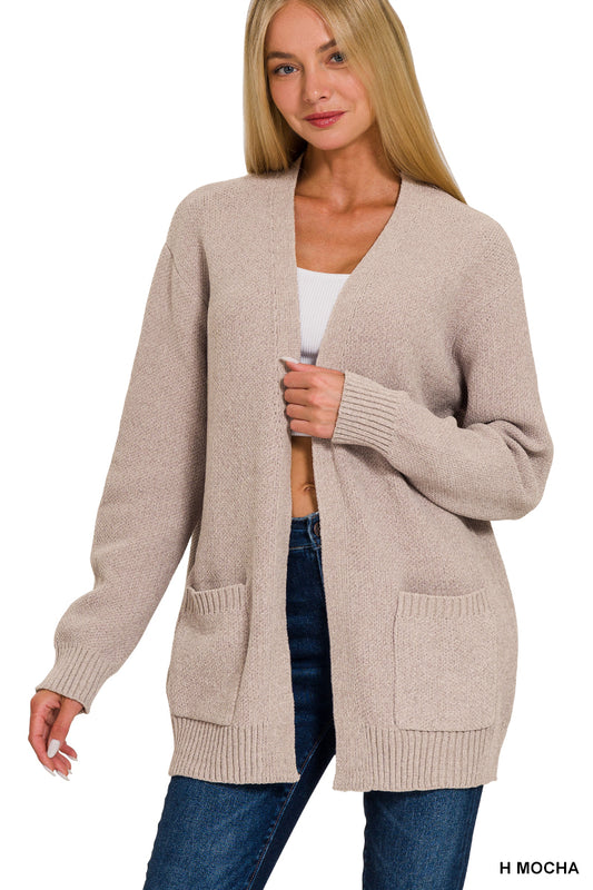 Luxe brushed melange cardigan