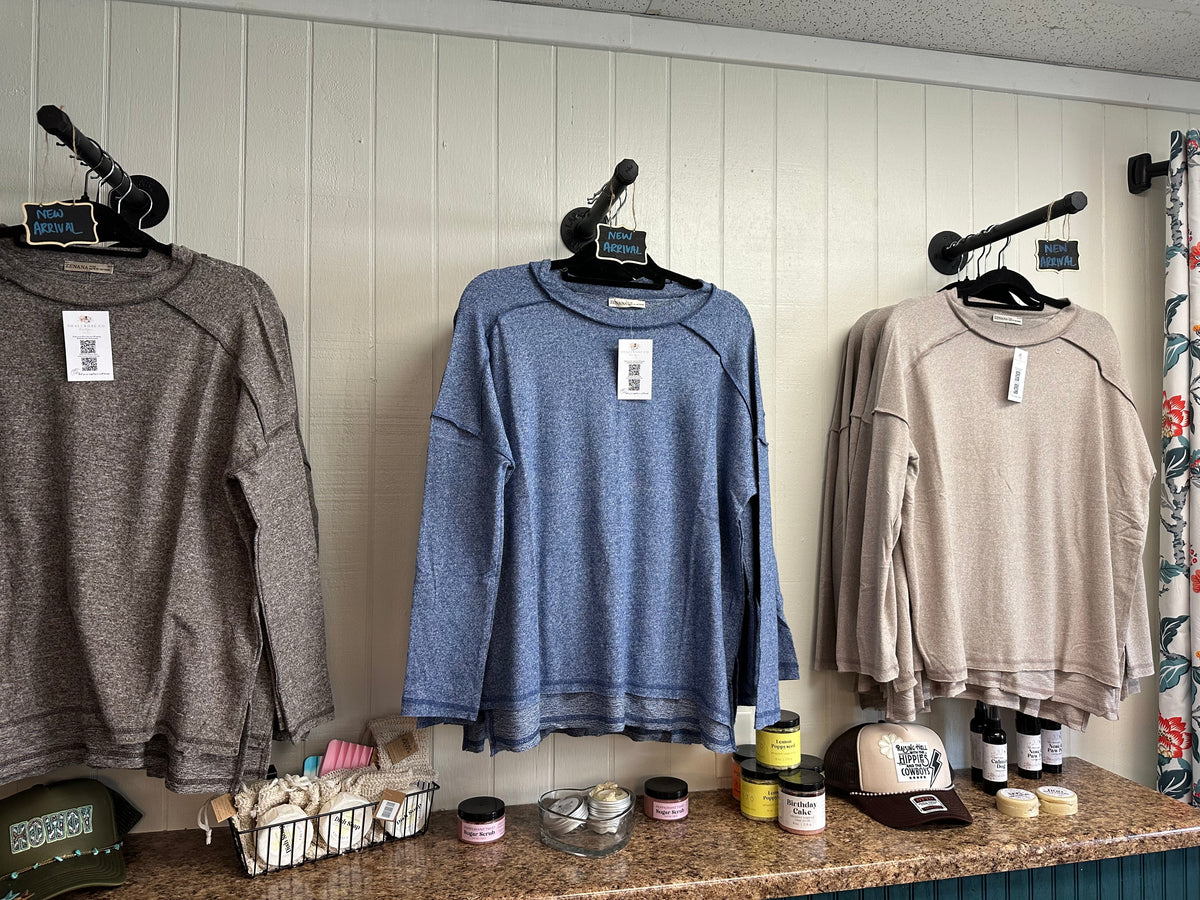 Brushed melange long sleeve