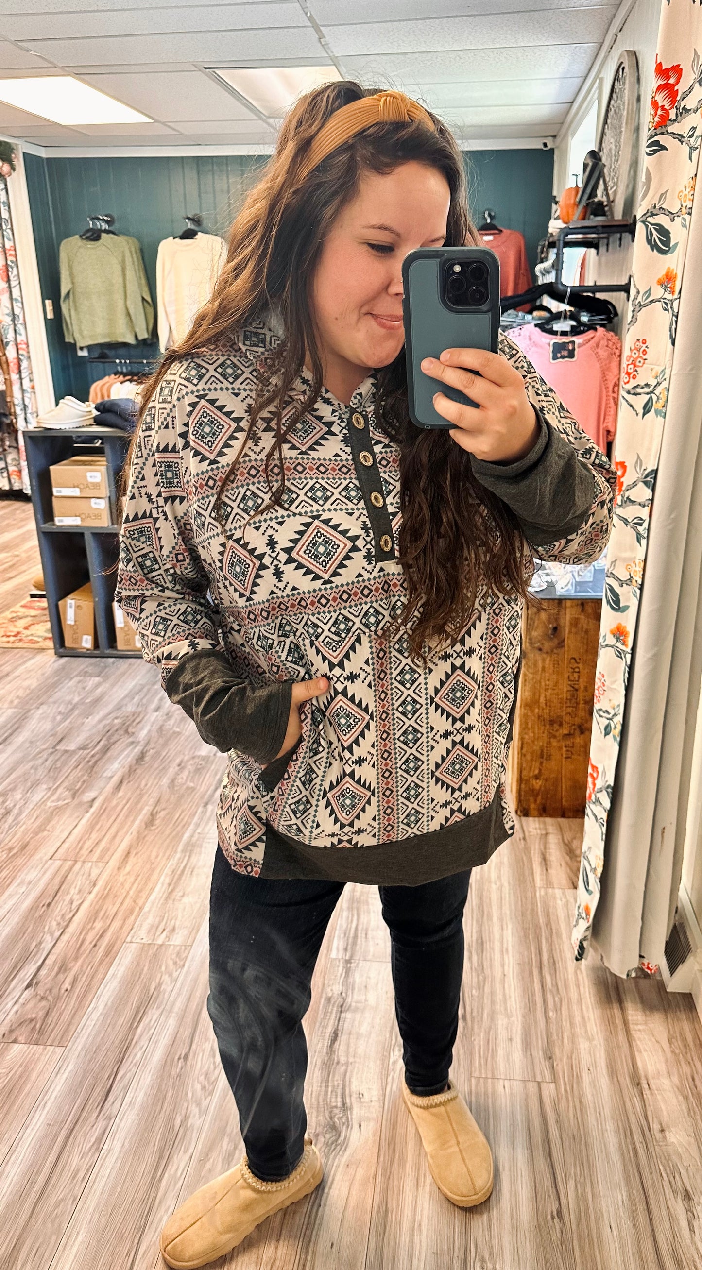 Lightweight Aztec pullover