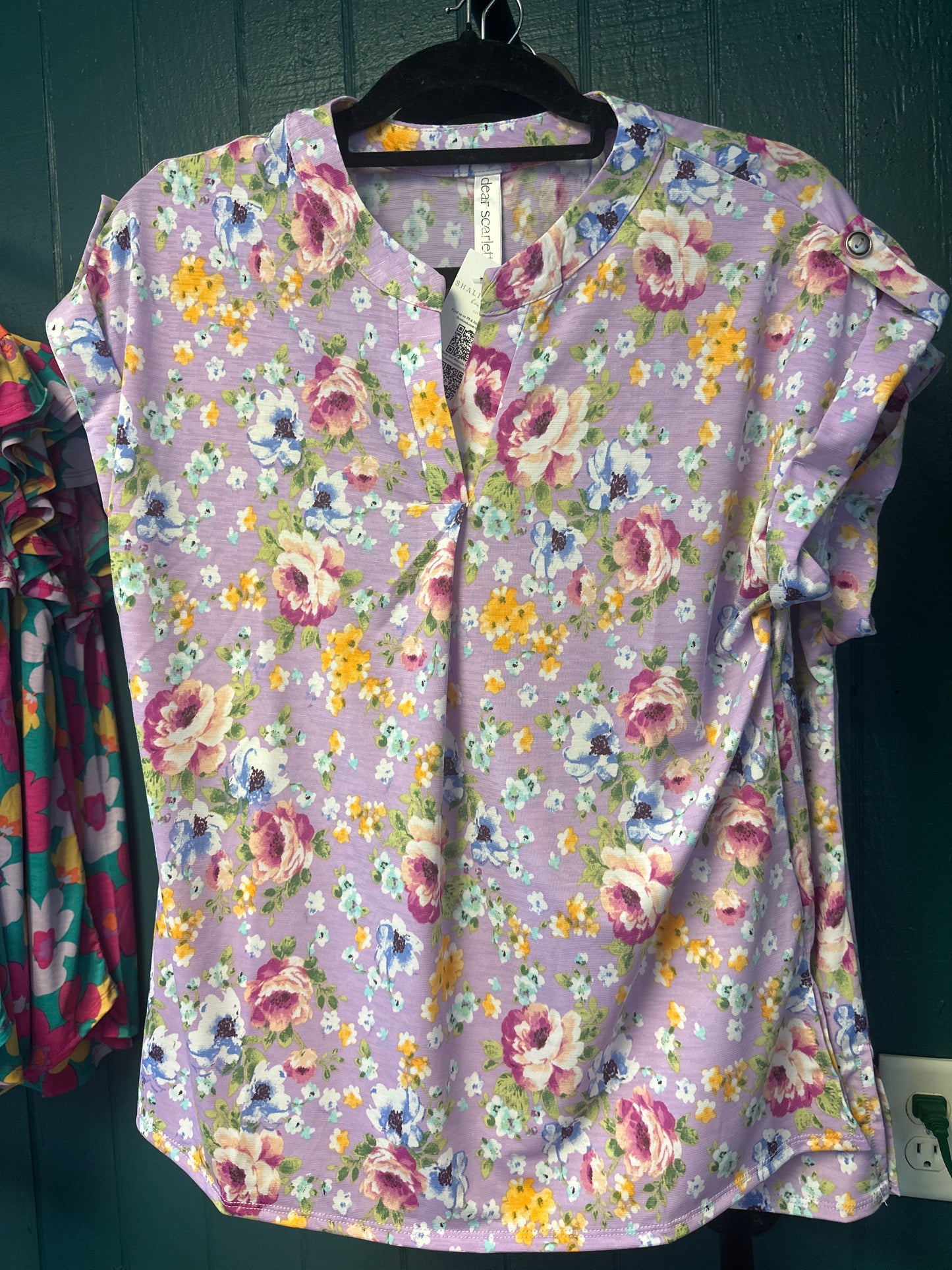 Purple floral Dear Scarlett top