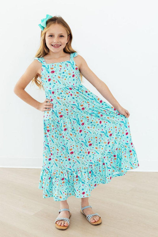 Light blue floral maxi dress