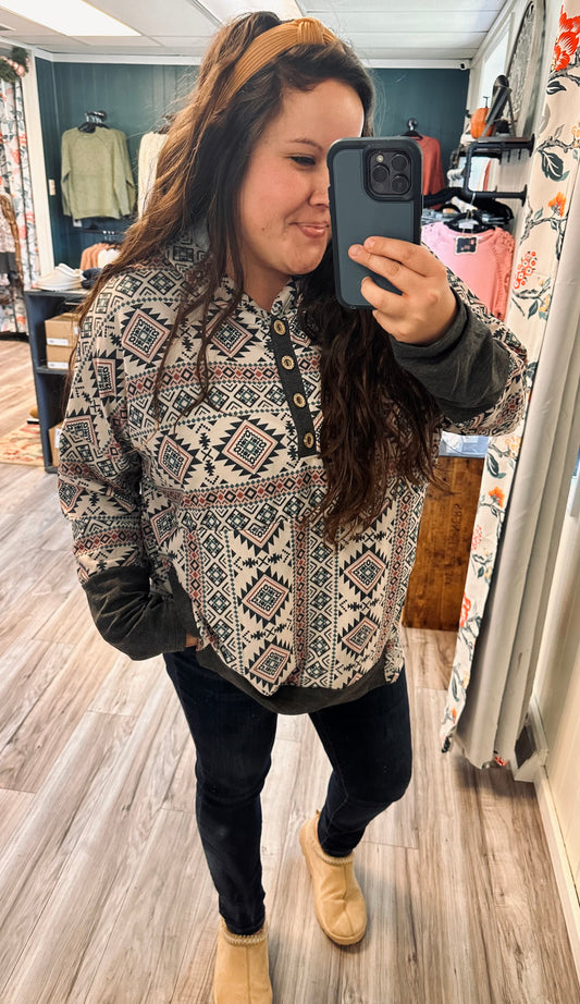 Lightweight Aztec pullover