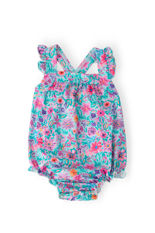 Flower garden bubble romper