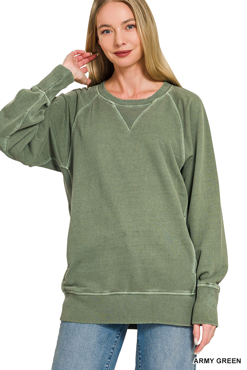 Goat vintage wash pocket crewneck