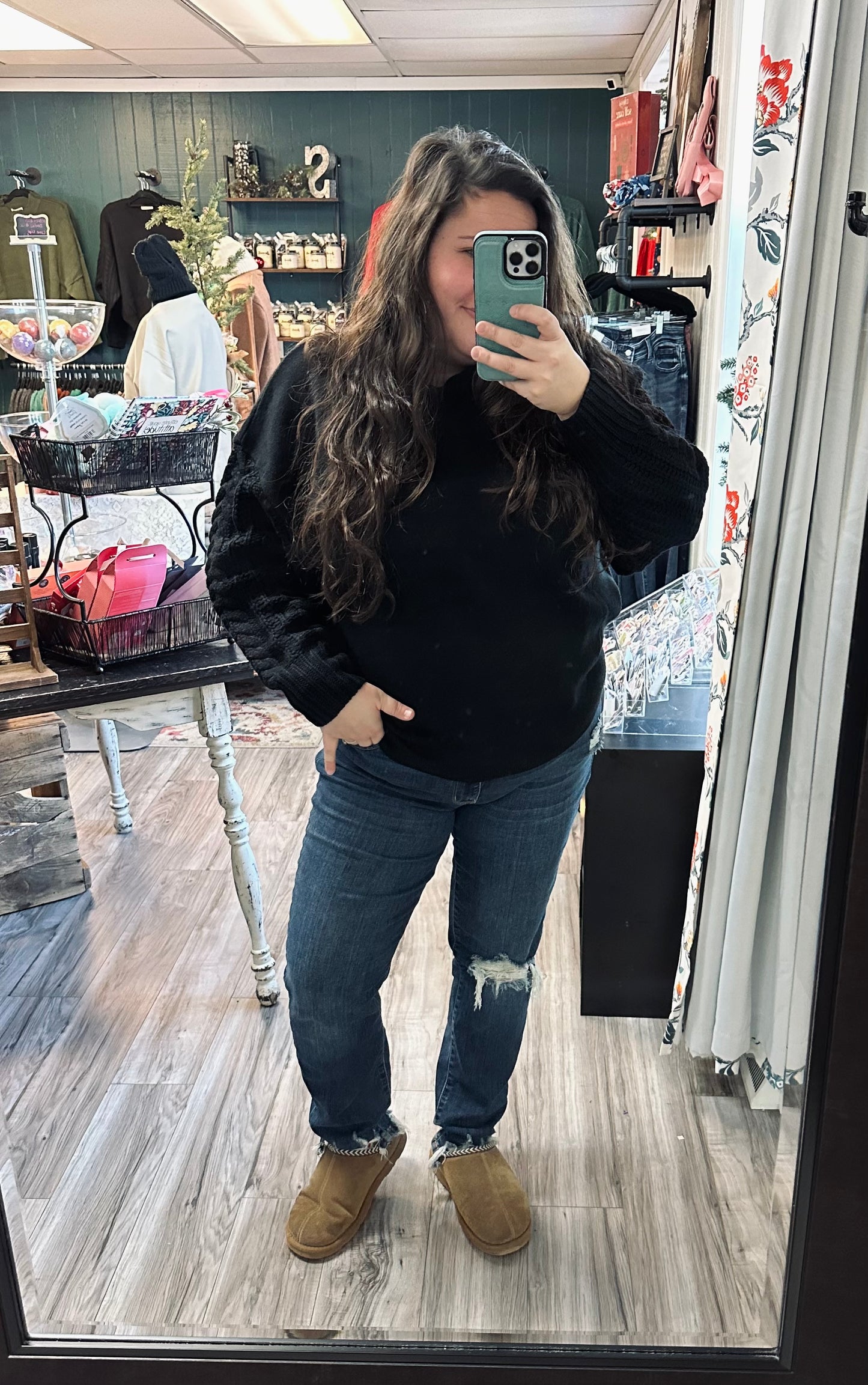 Cable knit oversized sweater