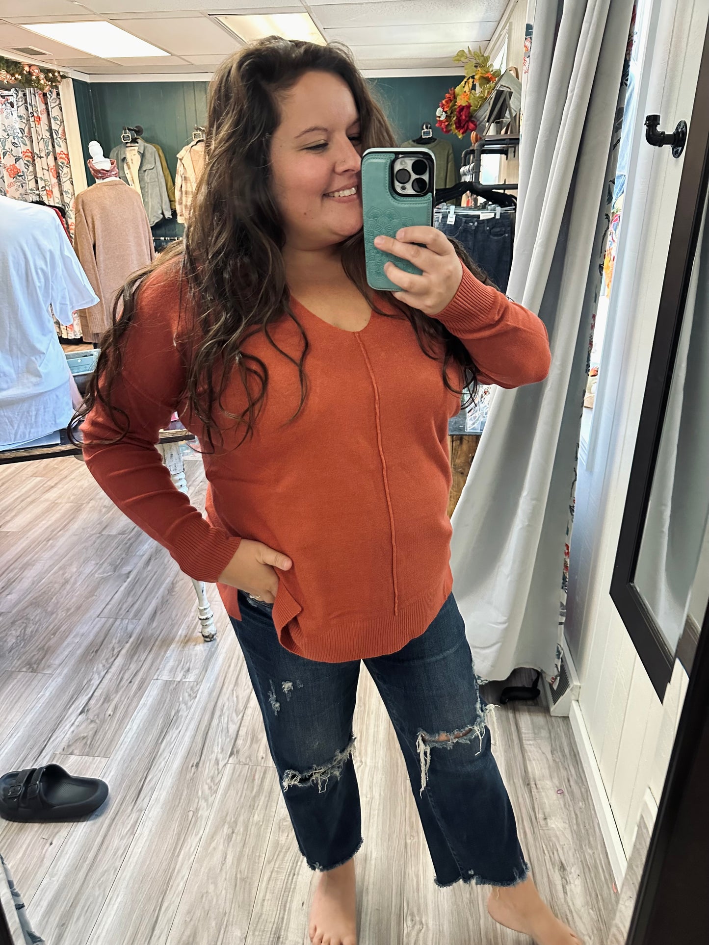 Heaven sent front seam sweater