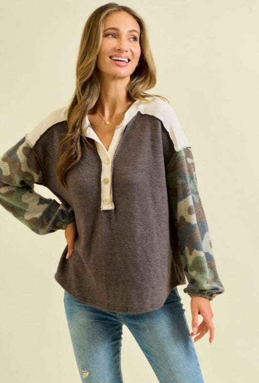 Live out loud camo top