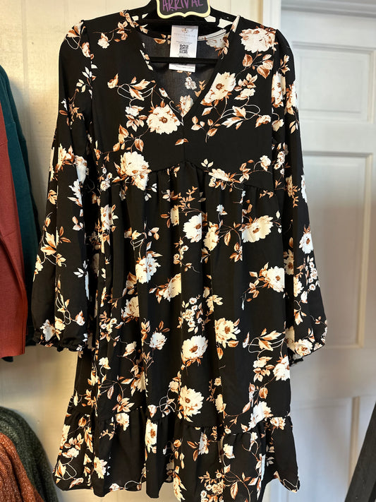 Black & Cream floral dress