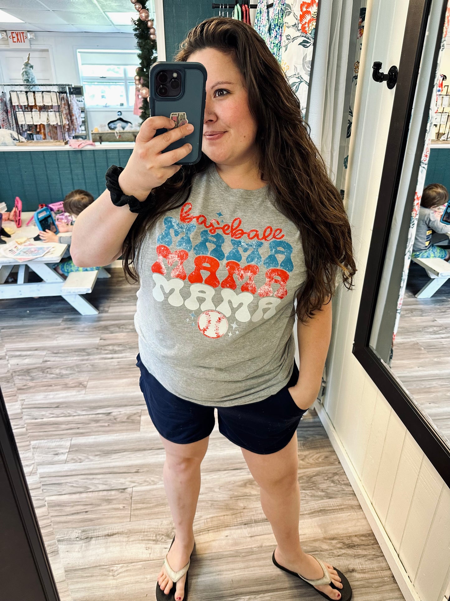 Patriotic baseball mama tee