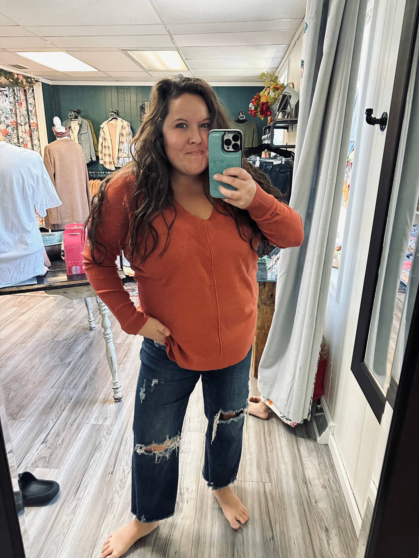 Heaven sent front seam sweater