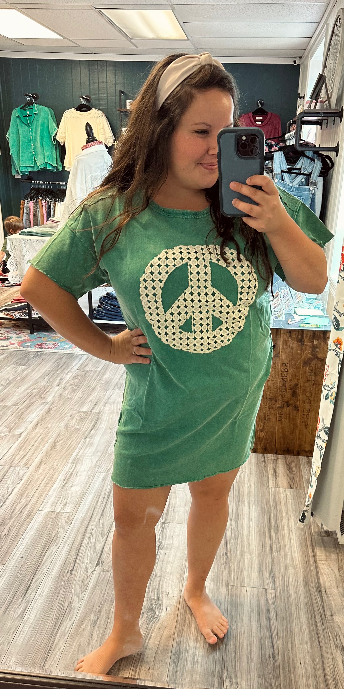 Peace sweatshirt dress
