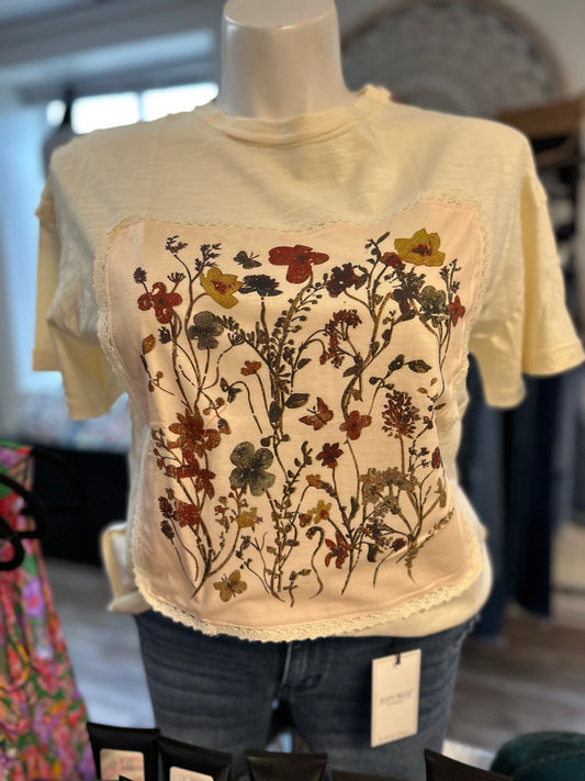 Vintage lace oversized floral top