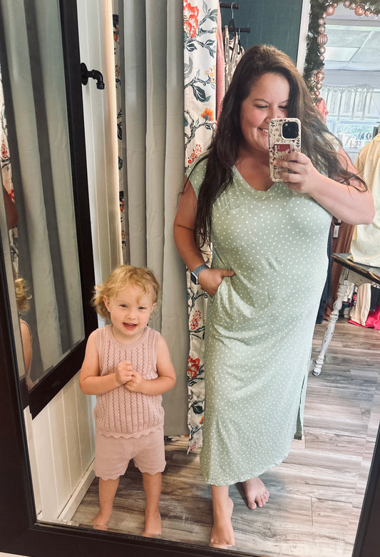 Olive spotted maxi with pockets