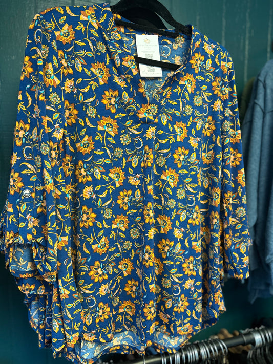 Lizzy DS mustard/blue top