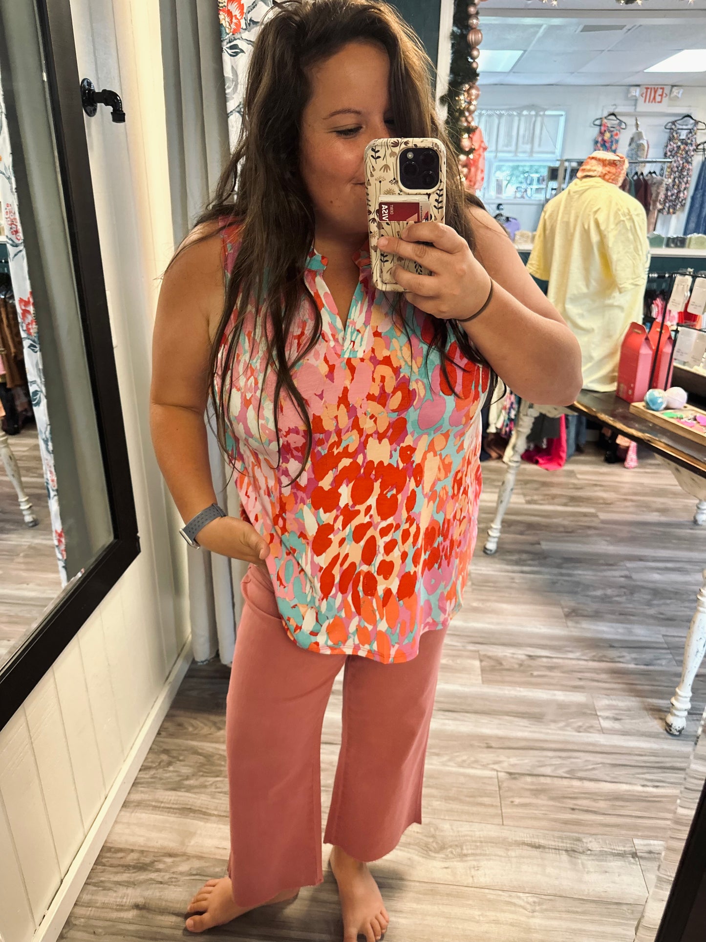 Leopard watercolor tank