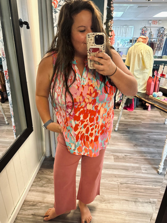 Leopard watercolor tank