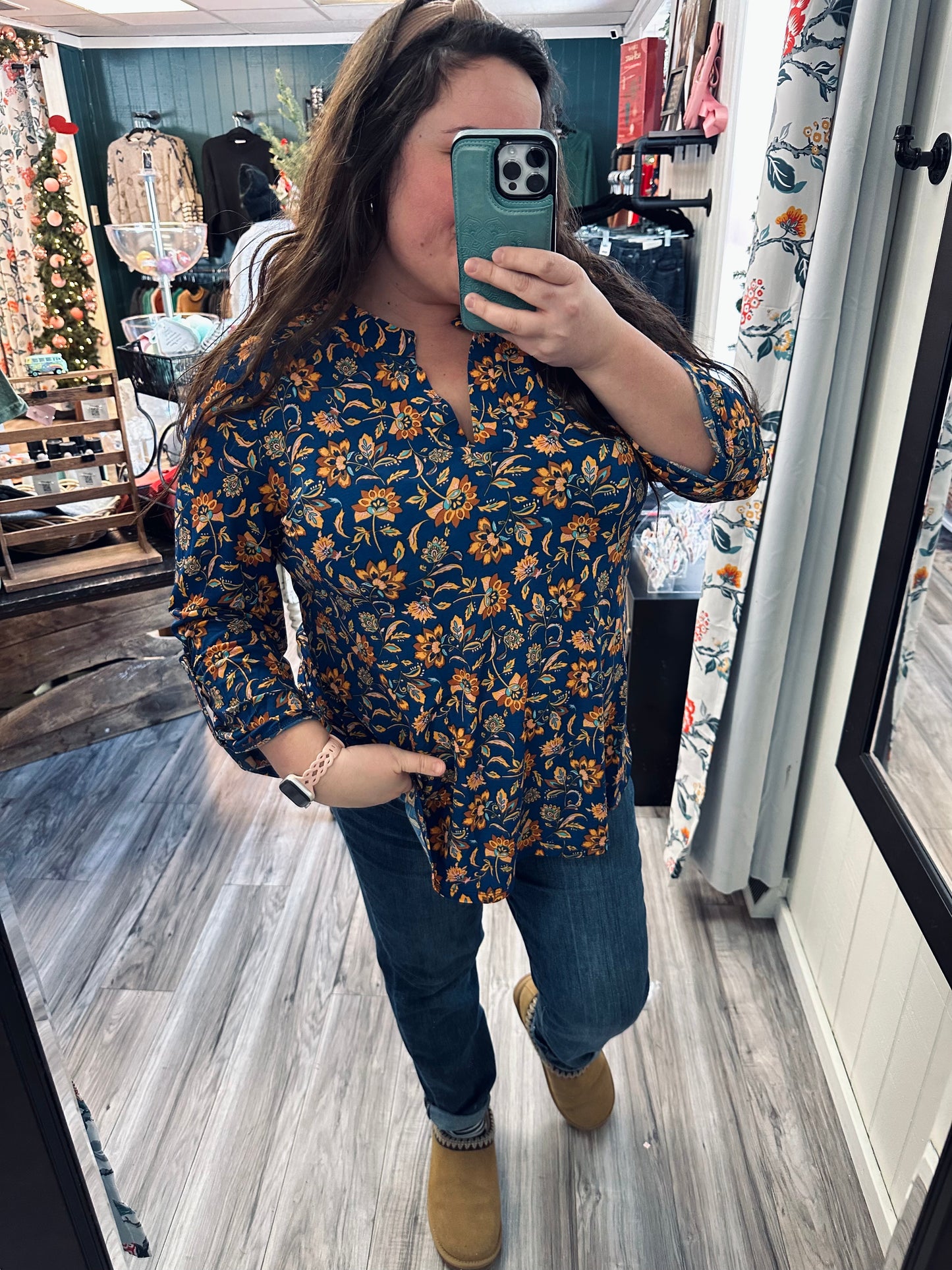 Lizzy DS mustard/blue top