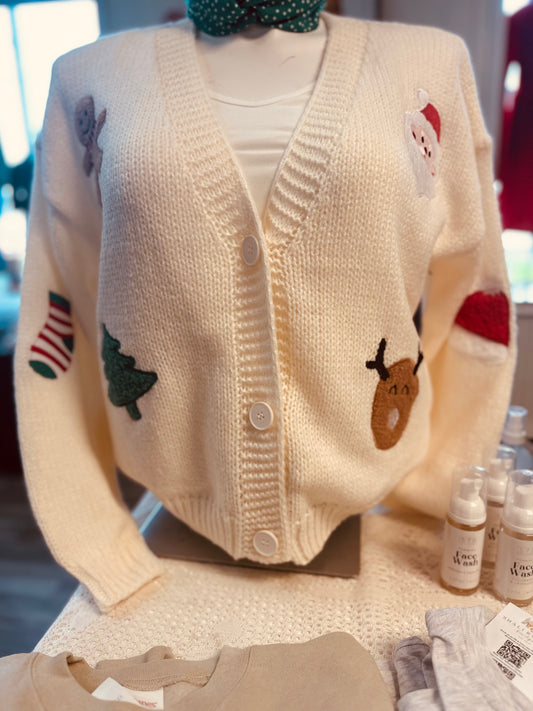 Christmas character knit cardigan