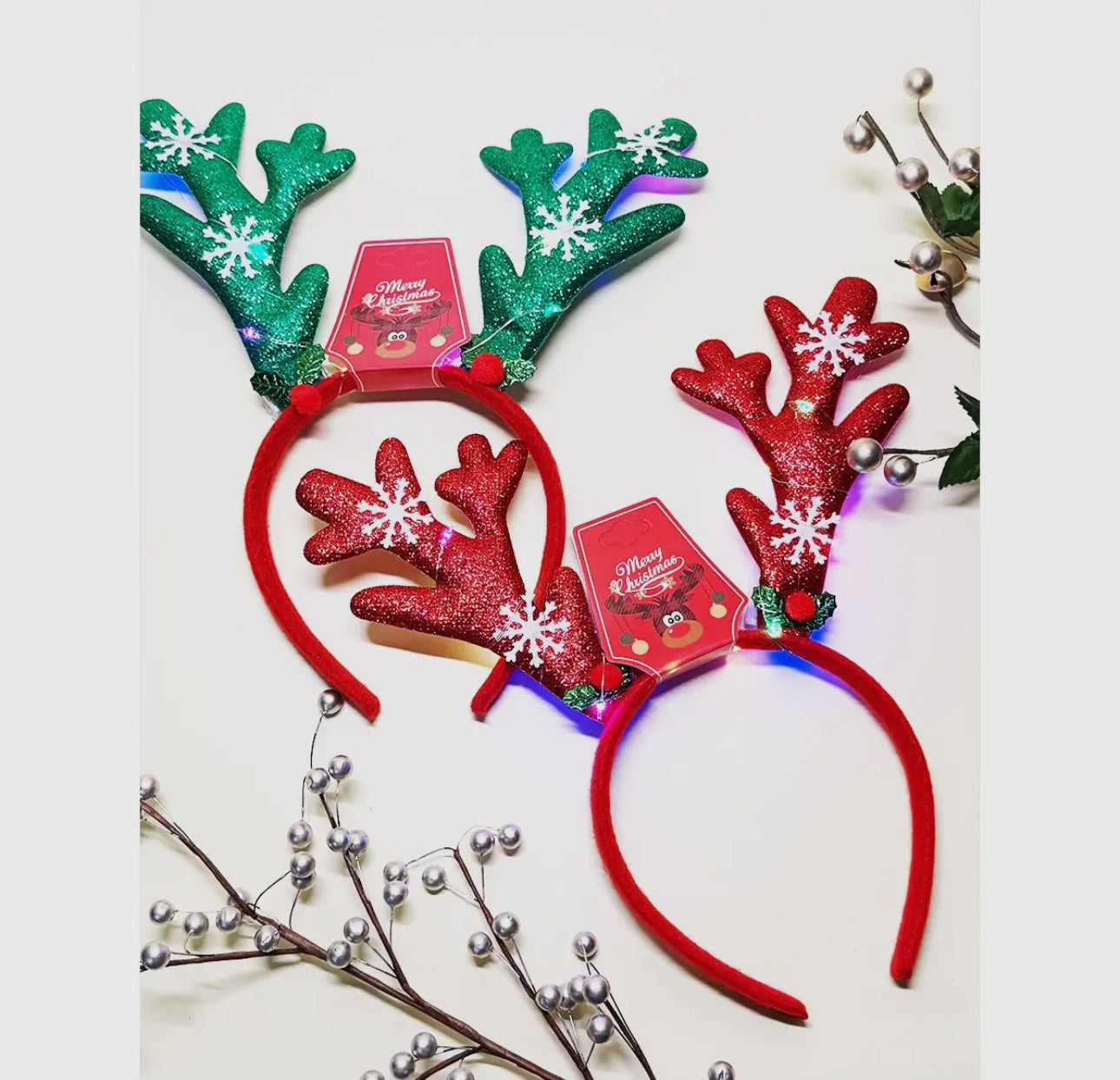 Light up reindeer headbands