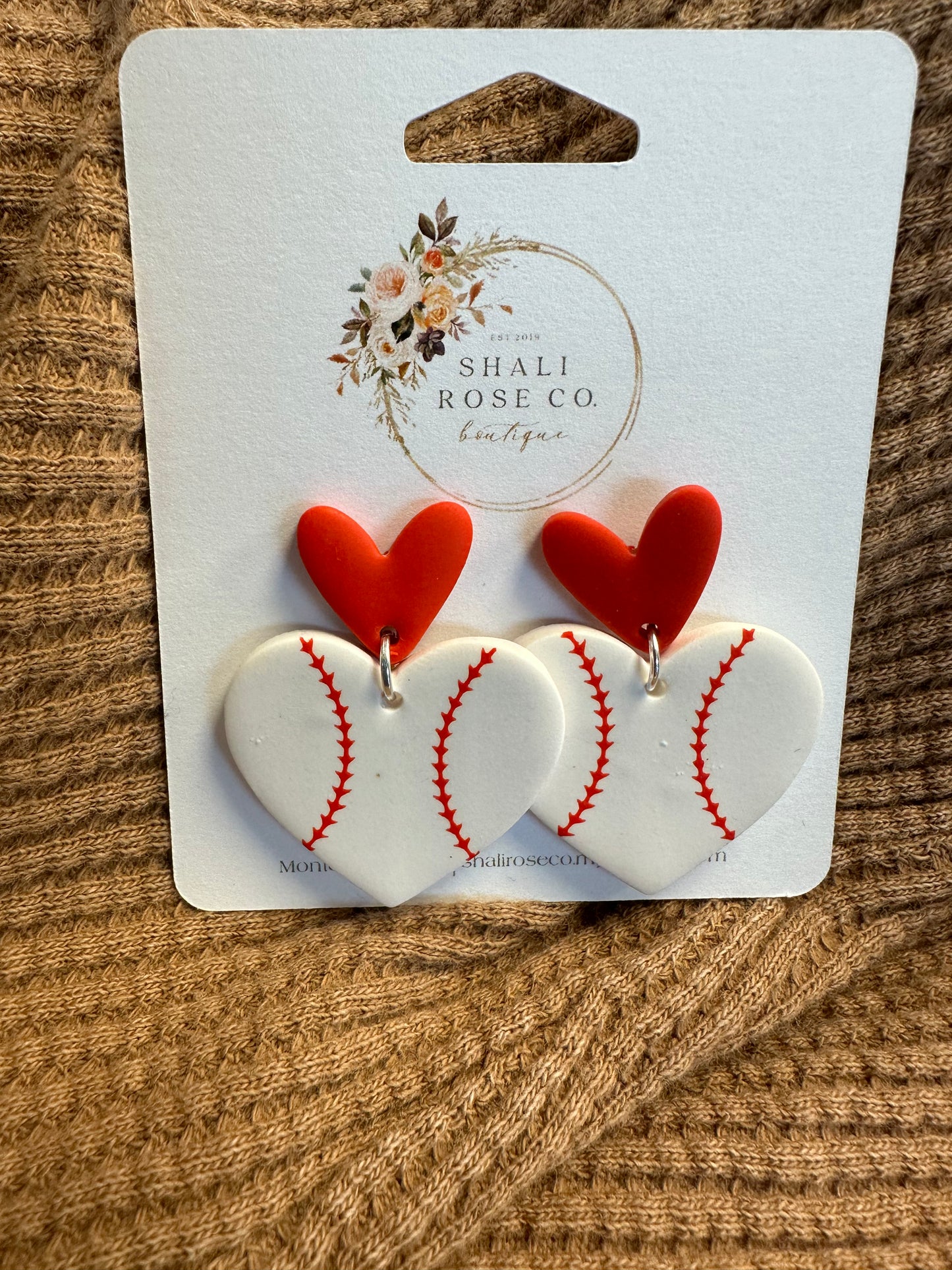 Heart baseball dangles