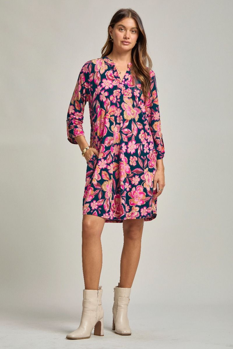 Scarlett navy floral DS dress