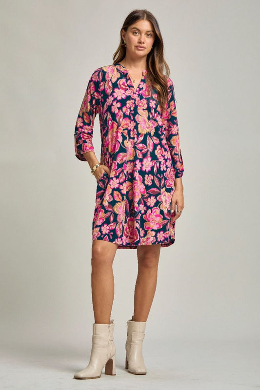 Scarlett navy floral DS dress