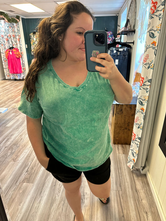 Everyday Washed Vneck Tee (4 colors)