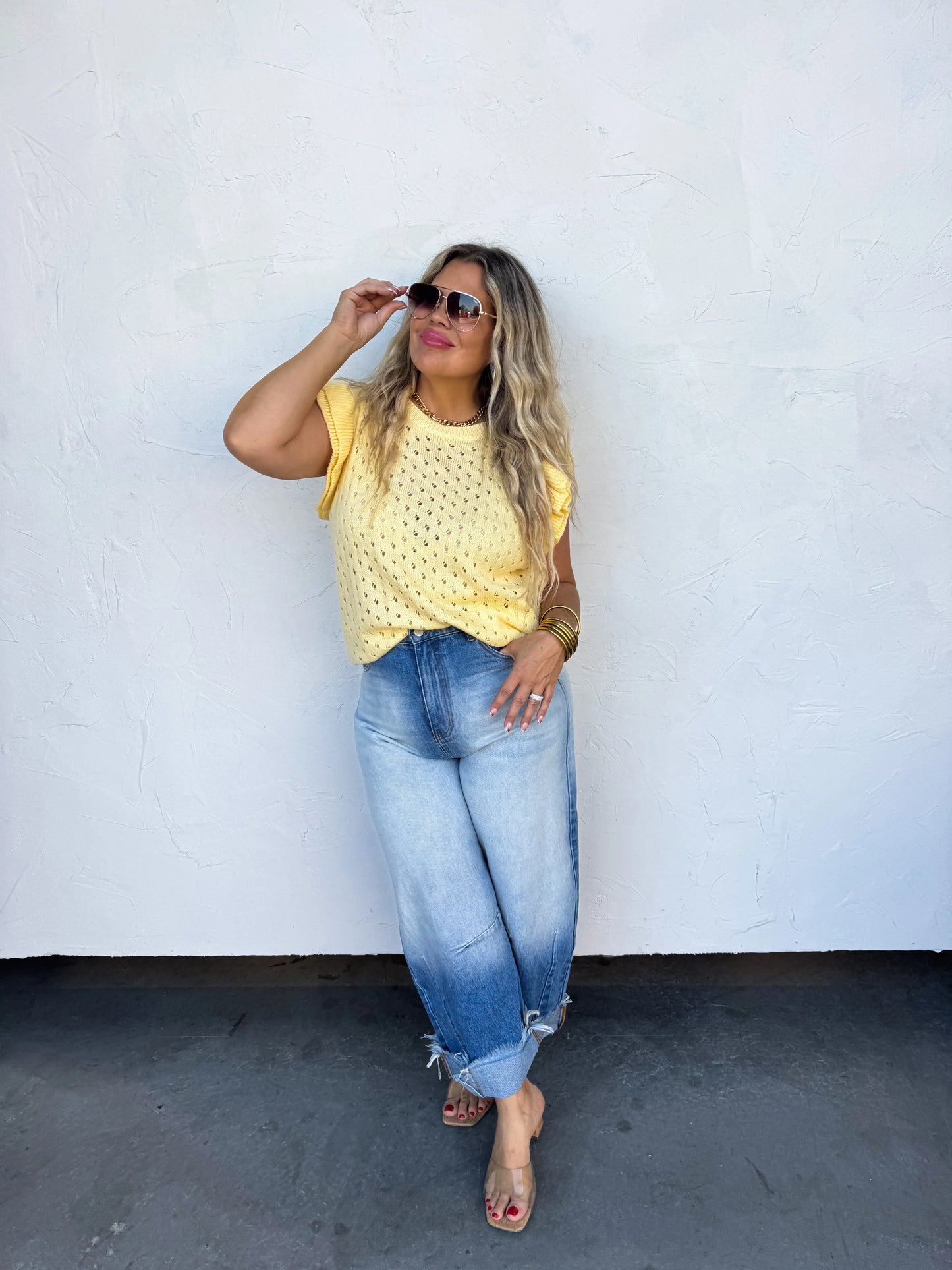 Casey ruffle sleeve sweater