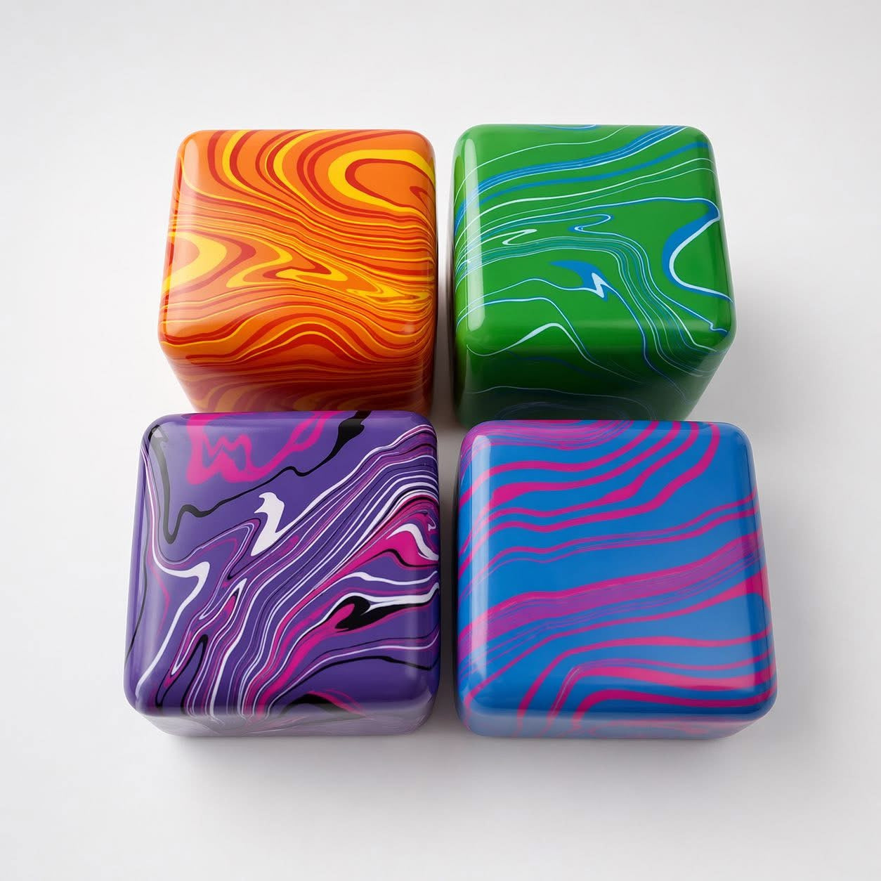 Large marble swirl cube