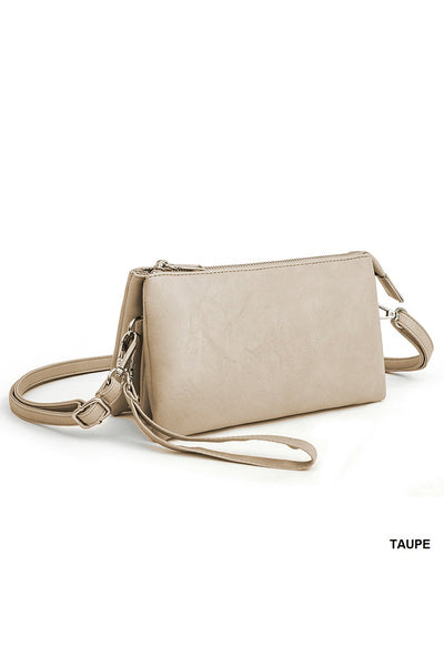 Vegan leather 3-1 crossbody clutch