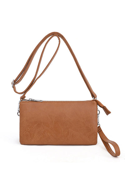 Vegan leather 3-1 crossbody clutch