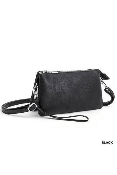 Vegan leather 3-1 crossbody clutch