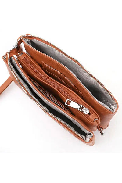 Vegan leather 3-1 crossbody clutch