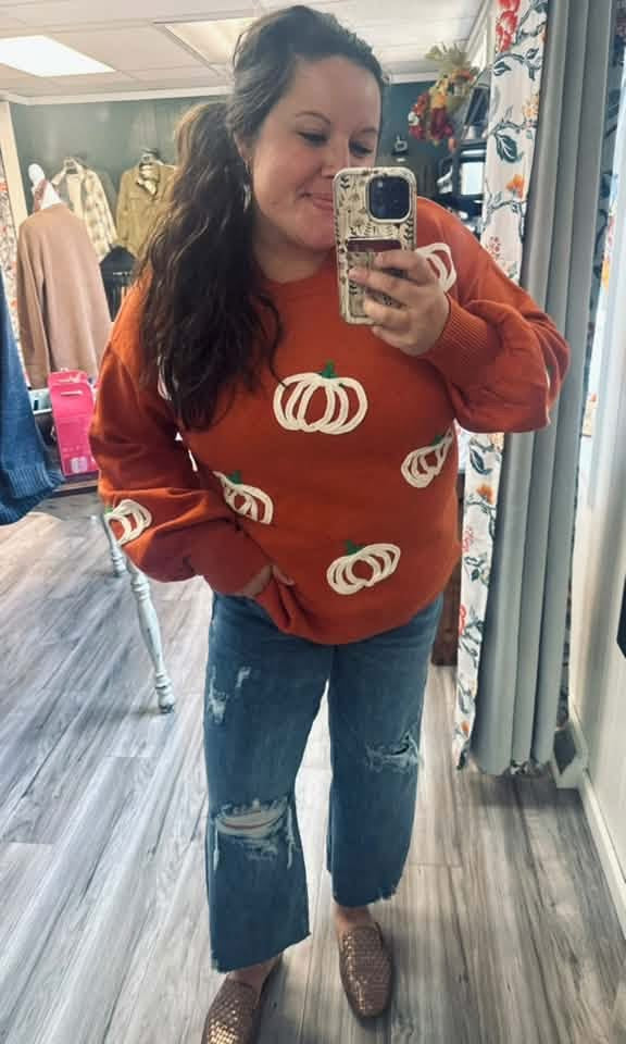 Pumpkin patch knit sweater
